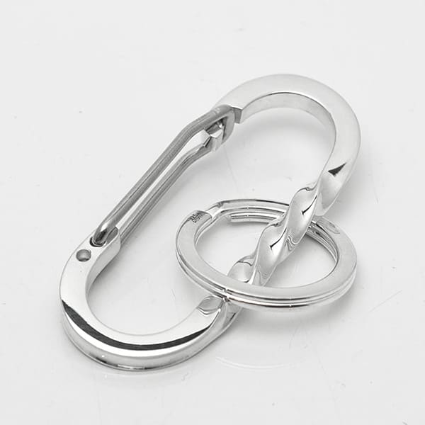 送料無料【Lifestyle Design Lab】カラビナフック キーホルダー 銀製 925 シルバー キーリング付き [2CL-LK4SVR]