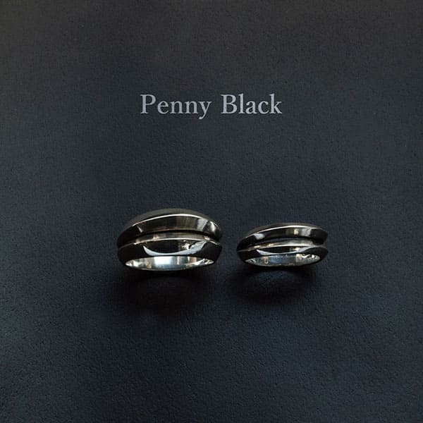 【在庫切れ】送料無料  名入れOK 【Penny Black】シルバーペアリング  [P-030-031] 