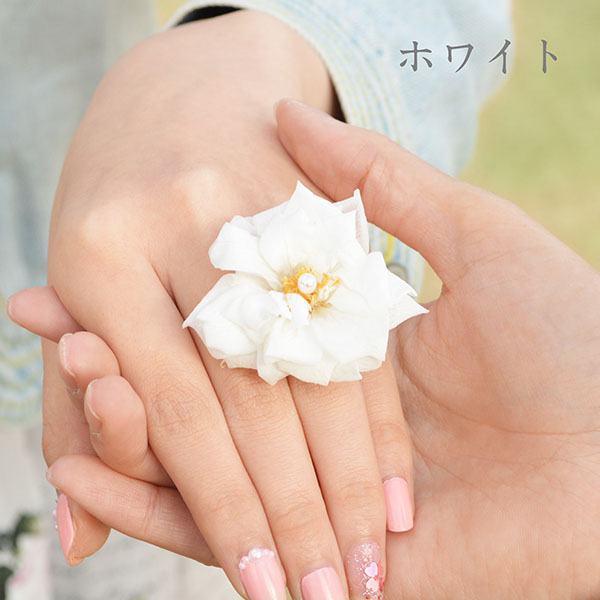 送料無料  プロポーズリング 花 フレンチマリアンヌ バラ ブリザーブドフラワー 天然パール シルバーリング/指輪(レディス) DAgDART/ダグダート PR002