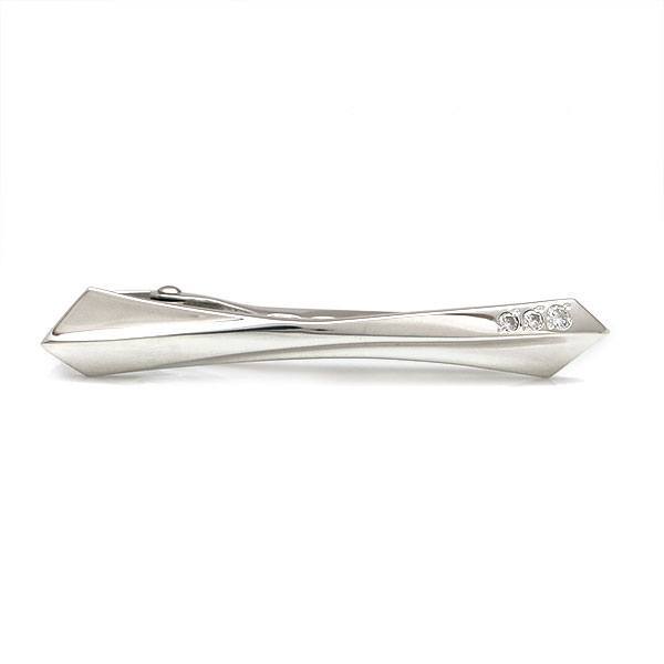 送料無料 【Glass】　シルバーネクタイピン [DK-060CZ]