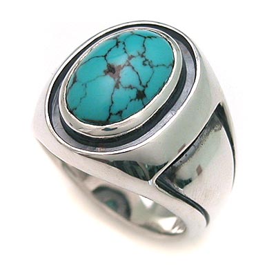 送料無料 ターコイズ シルバーリング [DR-049TQ]