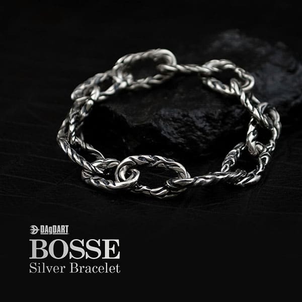 送料無料 シルバーブレスレット BOSSE メンズ [DB-192]