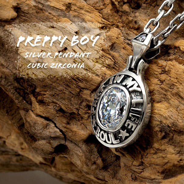 送料無料 【PREPPY BOY】 キュービックジルコニア×シルバーペンダント [DT-267CZ ]