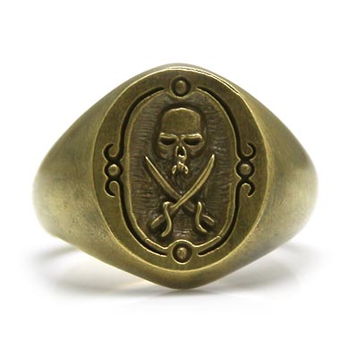 【配送選択可。ネコポス便は送料無料（指定日・ギフト不可）】【Bad fellows】　スカルモチーフ 真鍮リング [DR-210] 