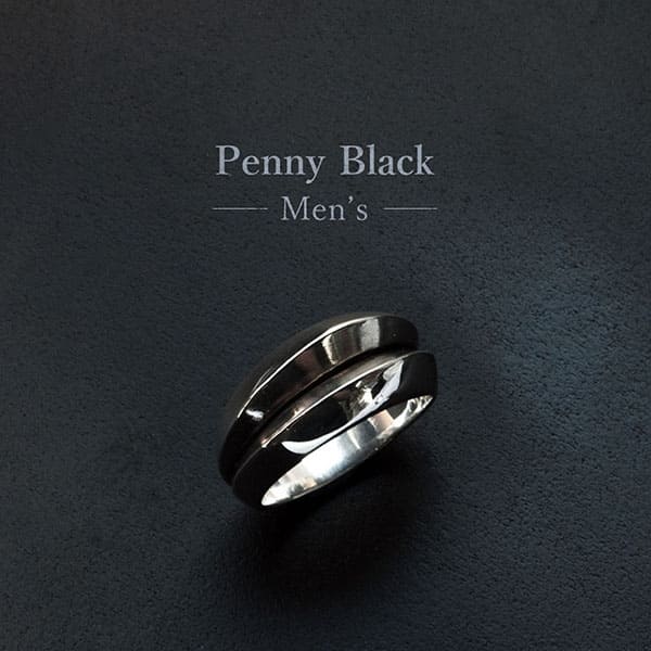 送料無料  名入れOK メンズ　シルバーリング  PennyBlac [P-031] 